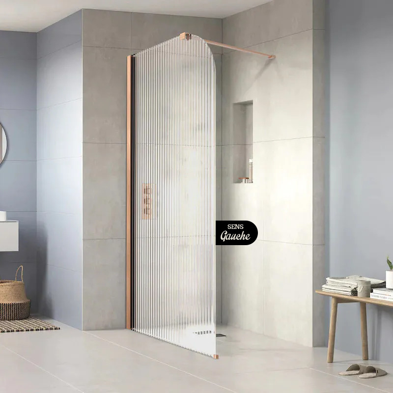 Paroi de douche fixe Luna or rose