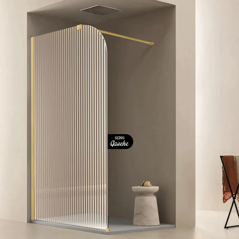 Paroi de douche fixe Luna doré brossé