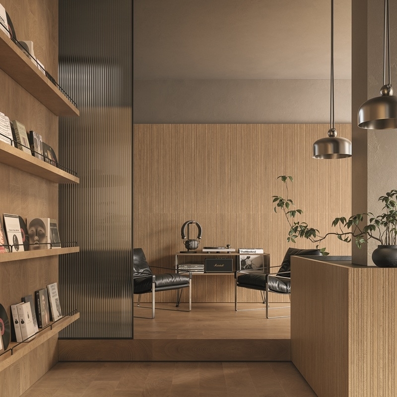 W-circles 3D Walnut Slat