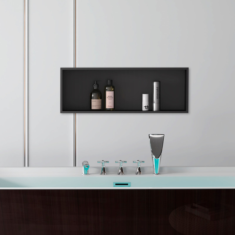 Niche salle de bain noir mat