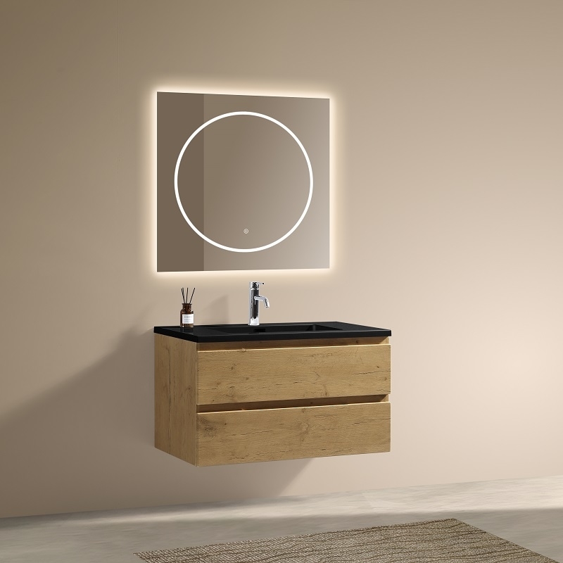 Meuble suspendu Soho 90 vasque noire