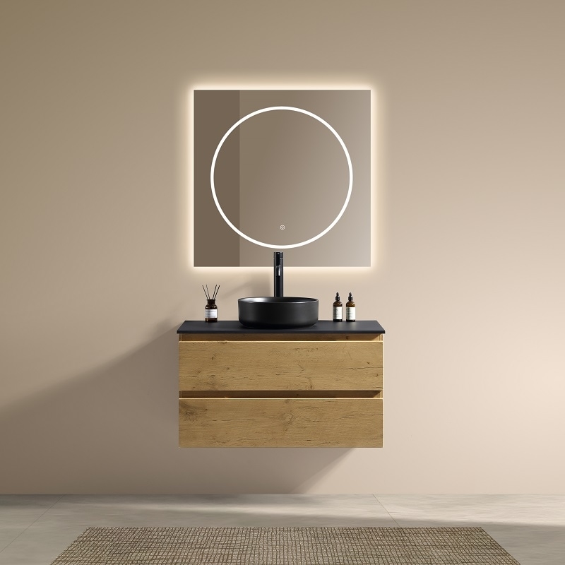 Meuble Soho 90cm avec plan noir