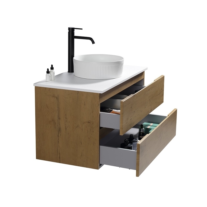 Soho 90 cm plan blanc tiroirs ouverts