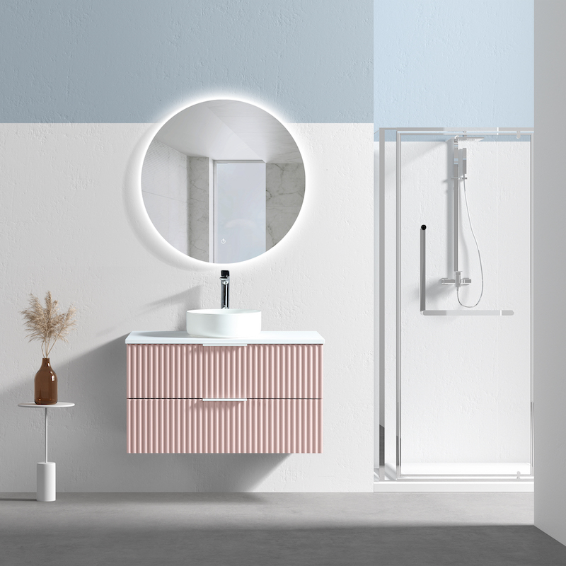 Meuble suspendu Ark poudre 90 cm