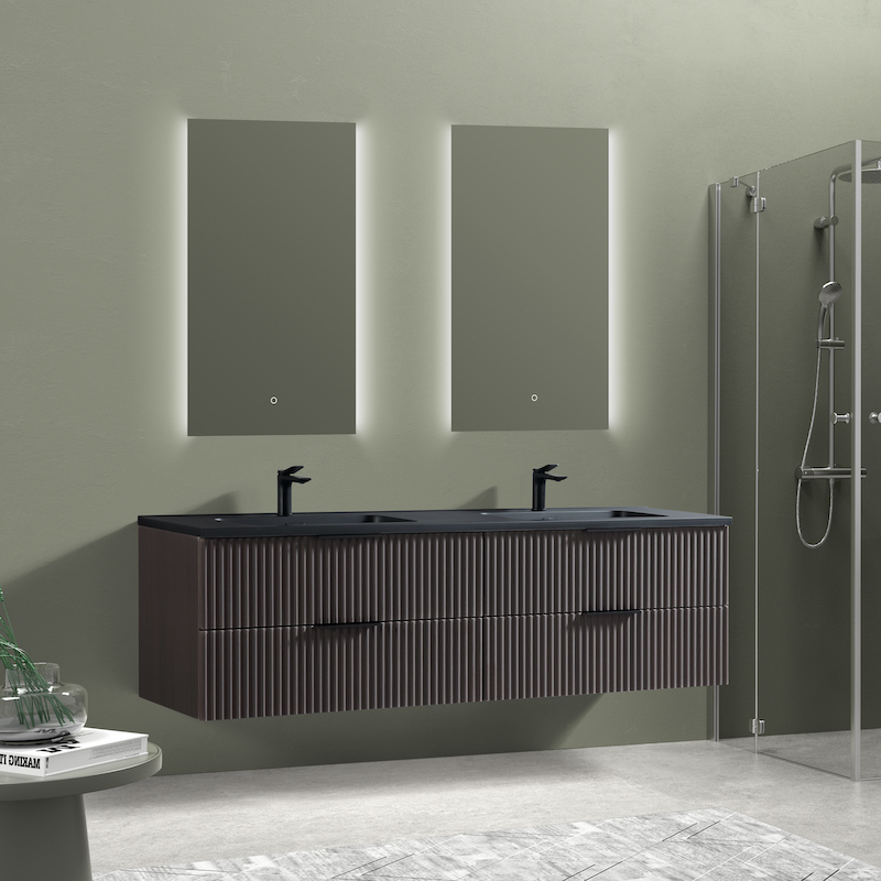 Meuble Ark 180 cm hazelnut vasque noire