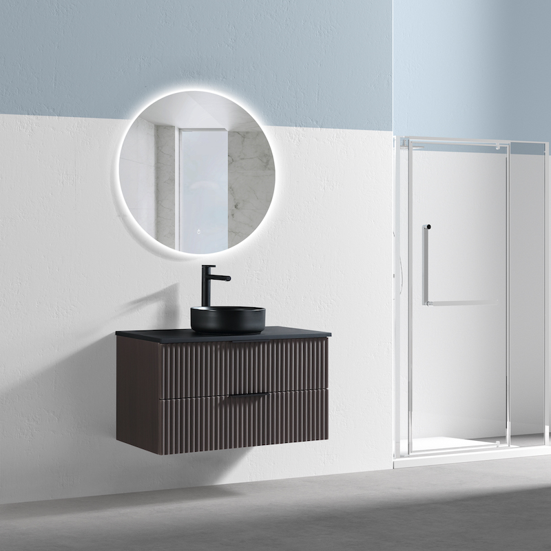 Meuble Ark 90 cm hazelnut plan noir