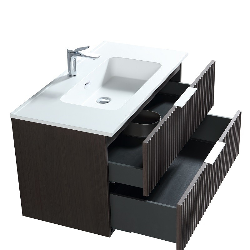 Ark 90 cm Hazelnut vasque blanche
