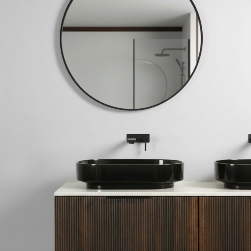 Vasque transparente noire Antoni 55 cm