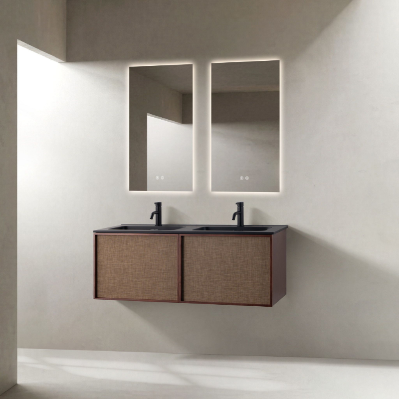 Meuble Natura 120 cm  double vasque noir