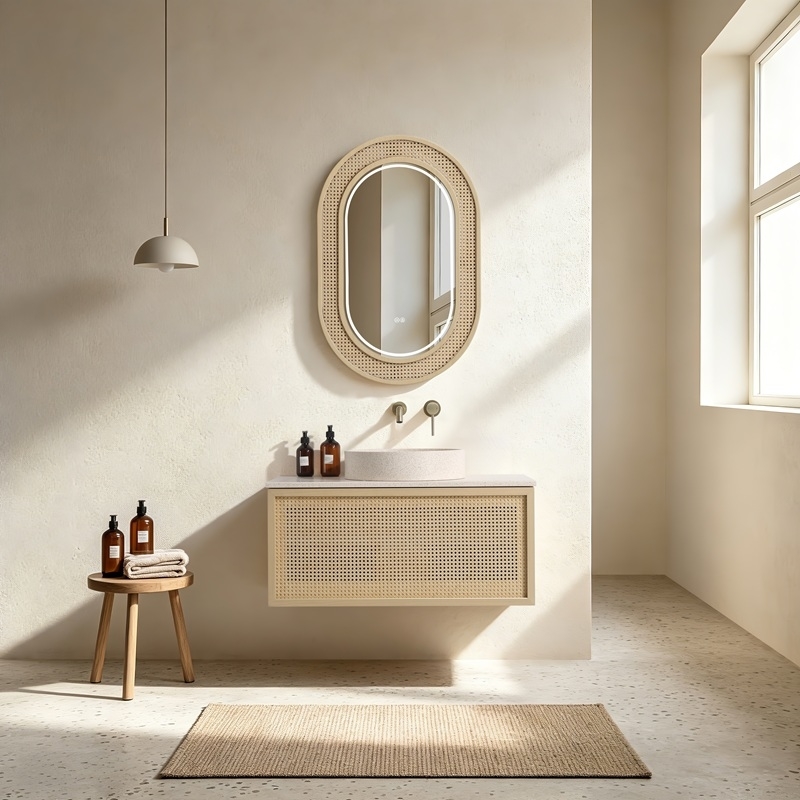 Meuble Raphia 90 cm plan en terrazzo