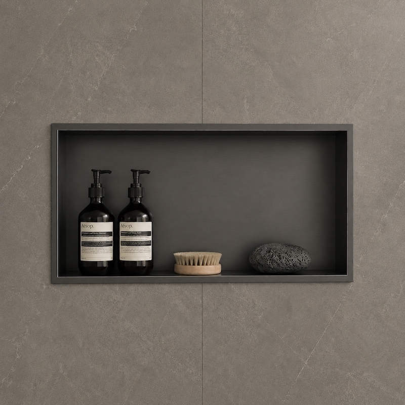 Niche salle de bain Gun métal 60 cm 