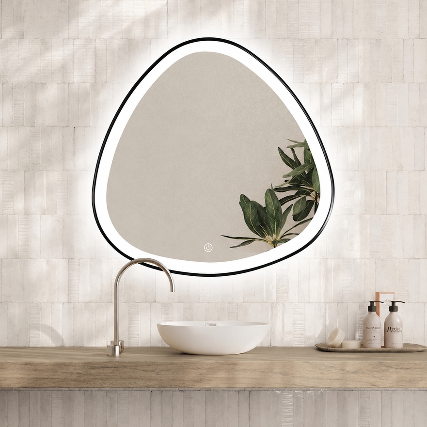 miroir forme goutte métal 80 cm