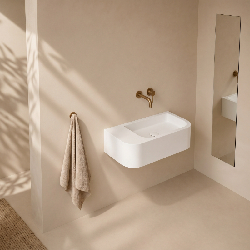 Vasque salle de bain Arco blanc mat