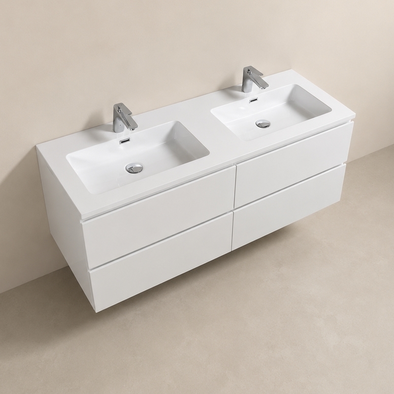Vasque blanc brillante alicia 140 cm 