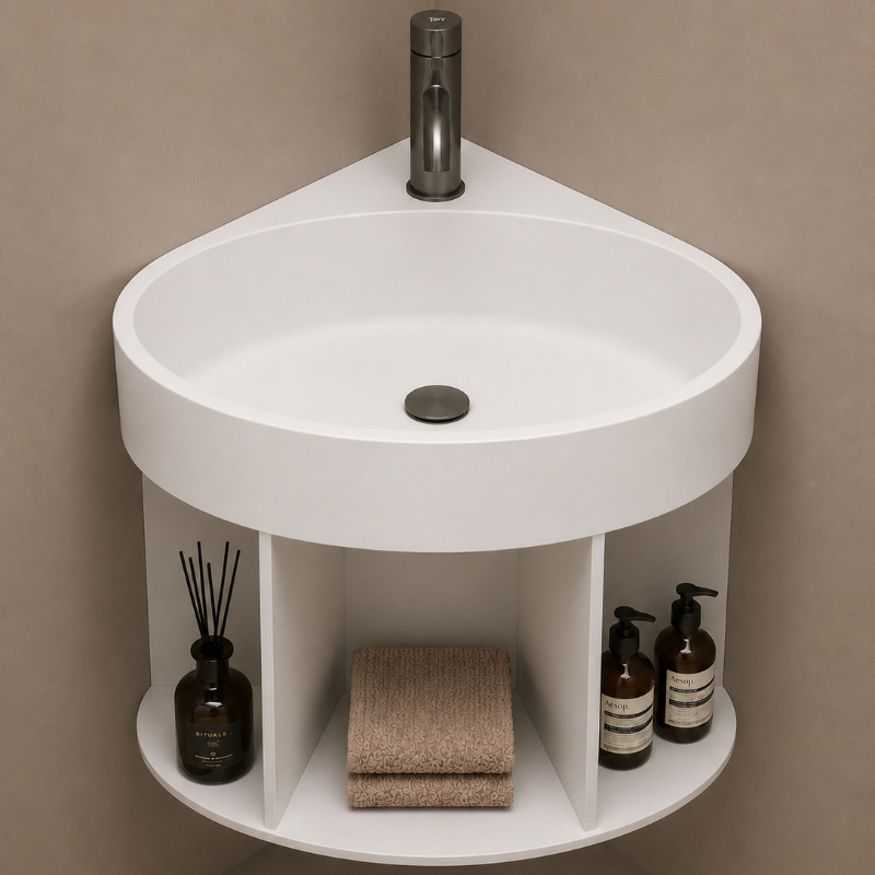 Lave-mains suspendu blanc mat Calice