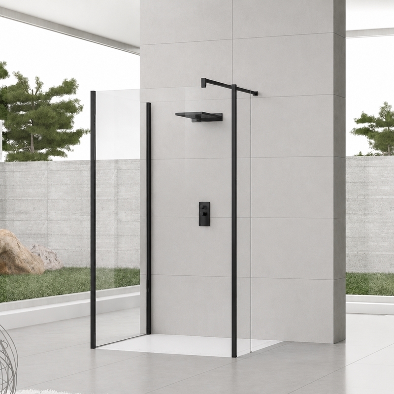 Douche angle italienne noir mat