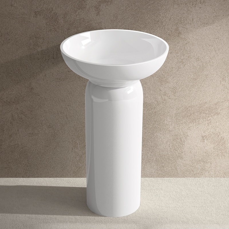 Lavabo sur pied blanc brillant Cielo