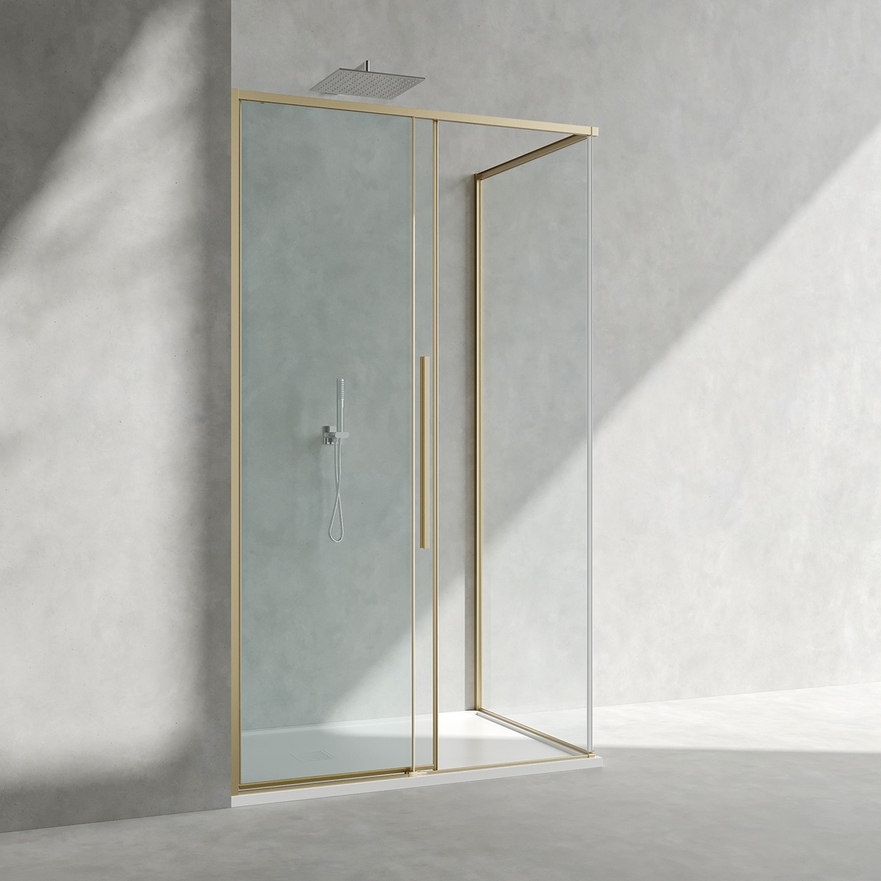 Porte de douche d'angle coulissante Slimline 120 et 140 cm	