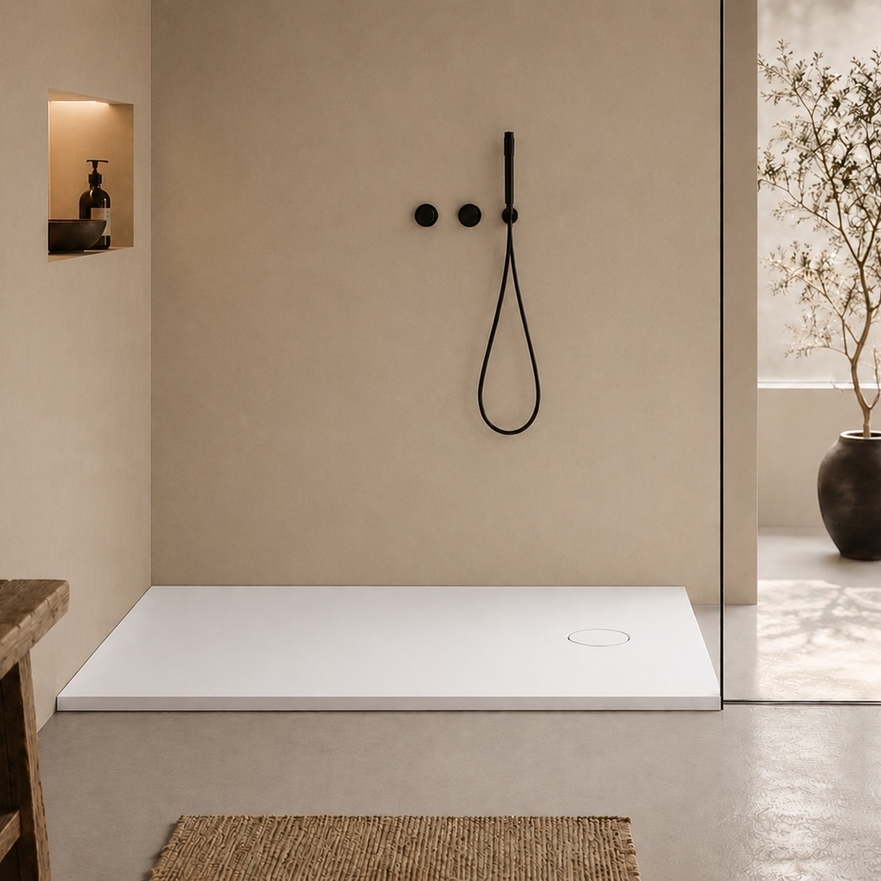 Douchebak Silk Mat wit, 120 tot 180 cm