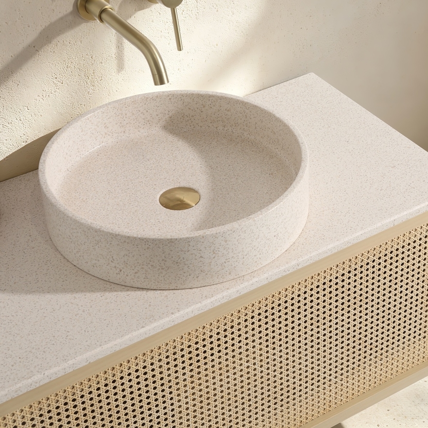 Meuble cannelage Raphia 90 cm plan