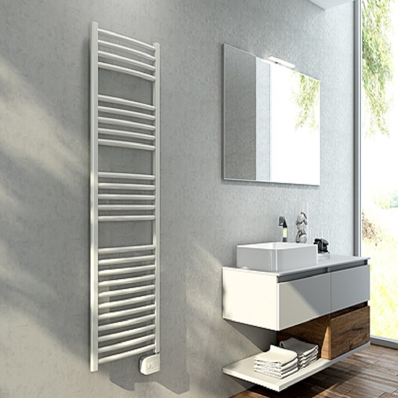 Radiateur sèche-serviette blanc 500W pour grande salle de bain