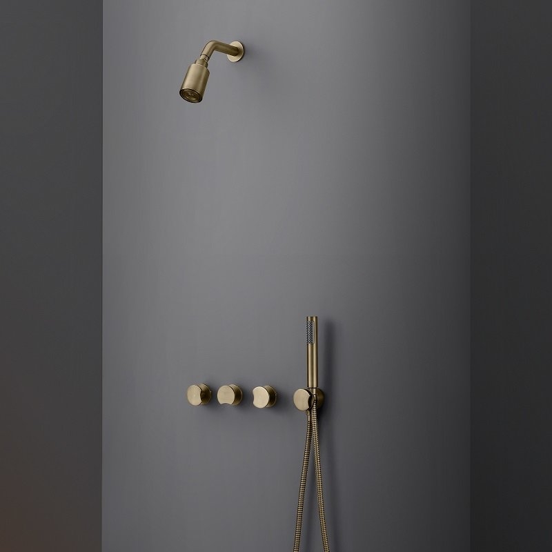 mitigeur de douche encastrable laiton brossé 