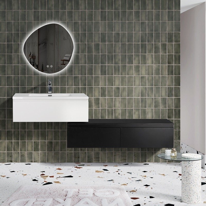 Meuble salle de bain 140 cm vasque excentré