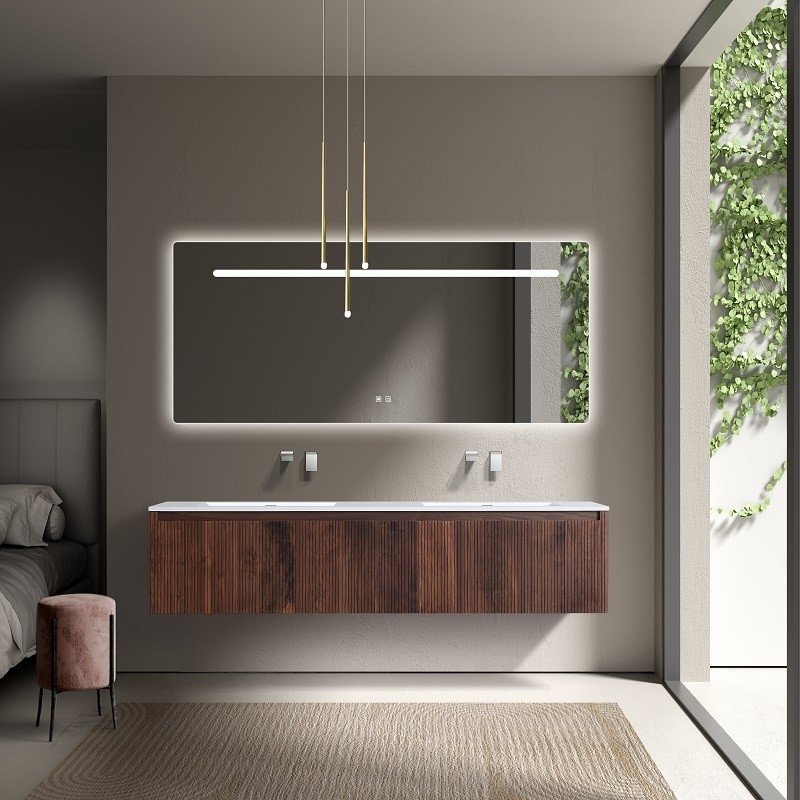 Meuble Modular 140 cm vasque gauche blanc mat
