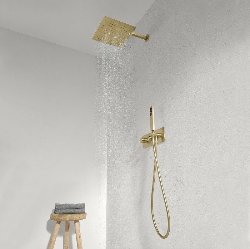 Robinetterie de douche encastrable or 