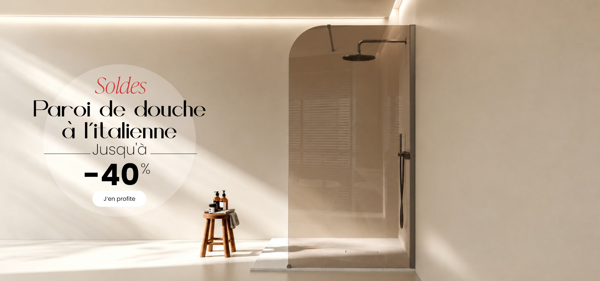 Solde été paroi de douche