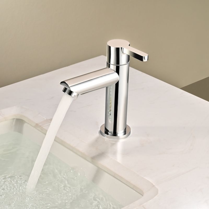 Robinet Lavabo Eau Froide Unique – Mitigeur Salle De Bain Avec Tuyau 60 Cm – Design Moderne En Alliage De Zinc